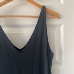 Black V-Neck Midi Dress